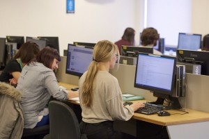 Students working at computers