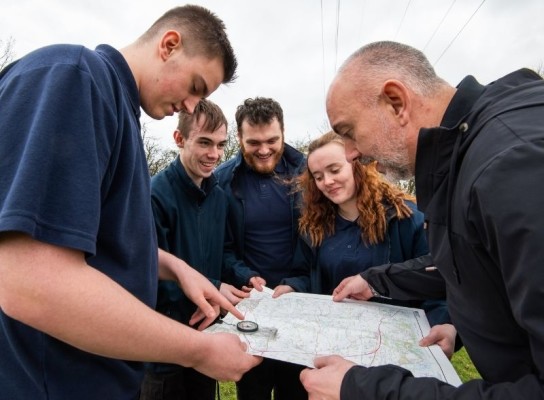 Public Services students map reading with lecturer