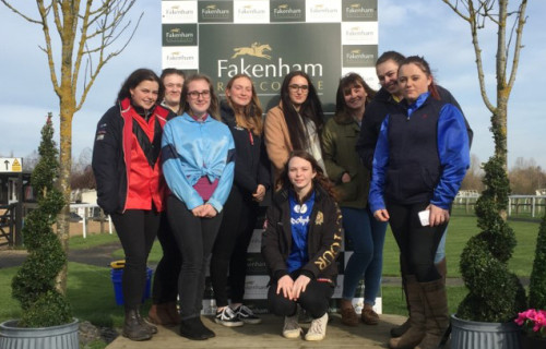 Equine students at Fakenham Racecourse