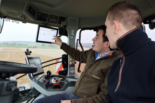 Students and apprentices were given the chance to see the latest tractor technology in use from CLAAS John Deere and New Holland. Pic credit EASTON COLLEGE. 